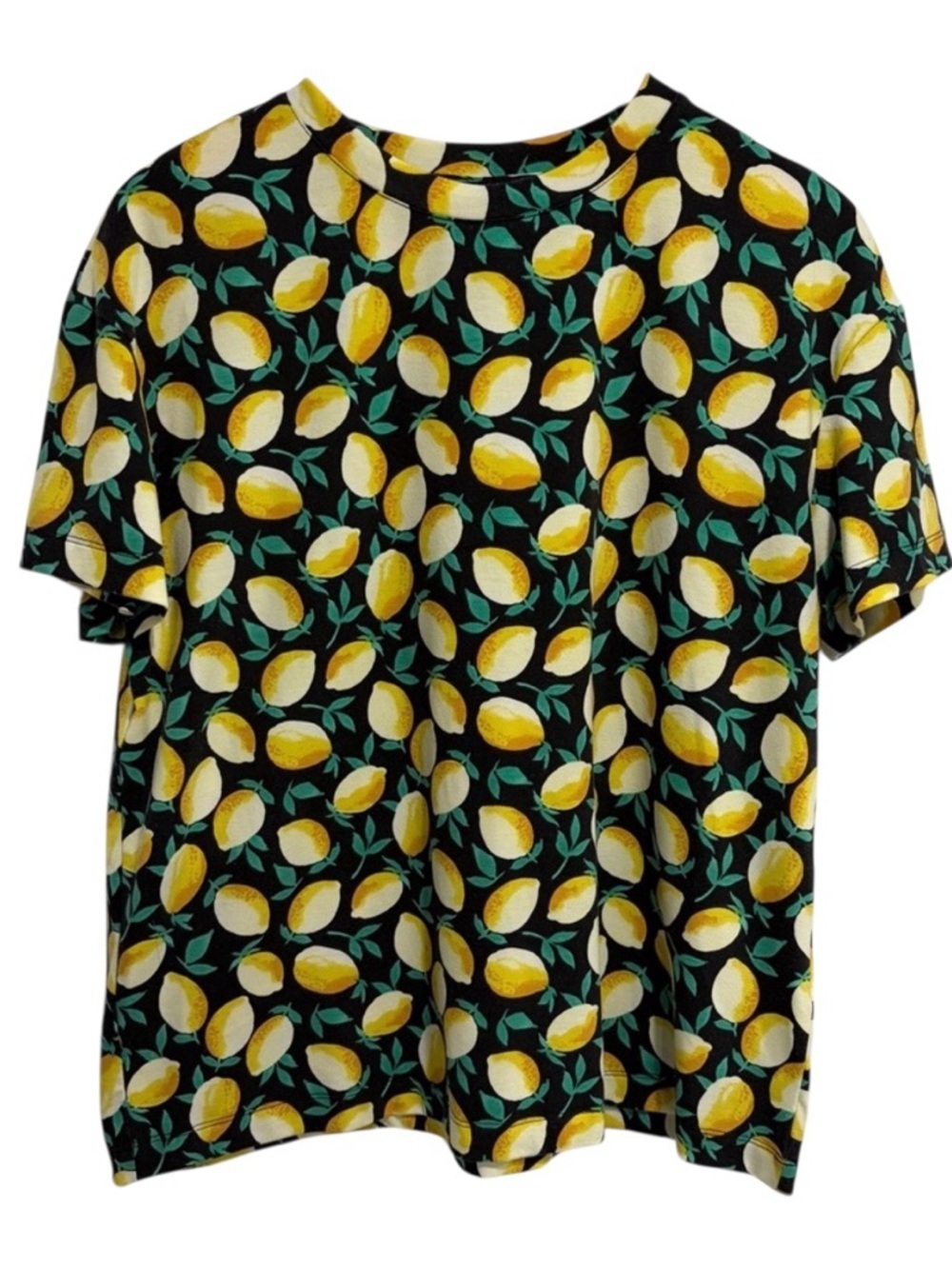 2/$25 Chalc Industry Lemon Print Short Sleeve Crewneck T-Shirt Tee Cotton Blend